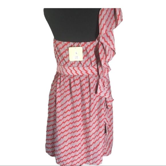 #132 INA ruffled one shoulder mini dress - Picture 3 of 5